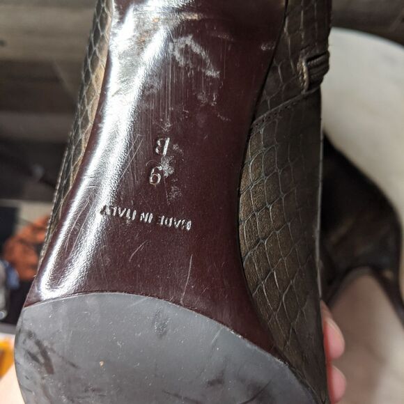 Cole Haan Metallic Snakeskin Boots 9B - Picture 11 of 11
